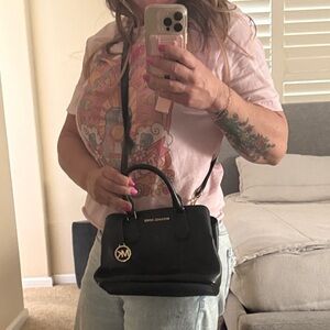 Michael Kors Black and Gold Mini Satchel